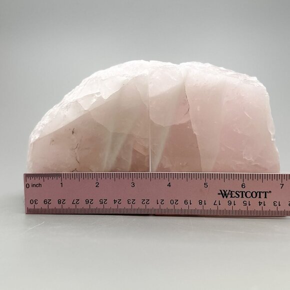Rose Quartz Bookends, Natural Characteristics, Pink Crystal Bookends (AA) - Picture 9 of 10